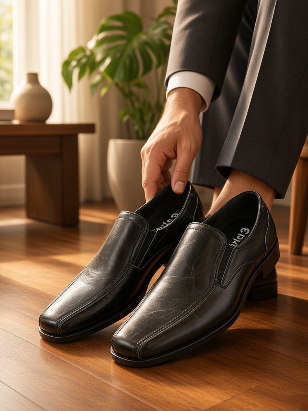 Buckle District 3 Mens Black Square Toe Loafer Dress Shoes Size 11M NWT $60